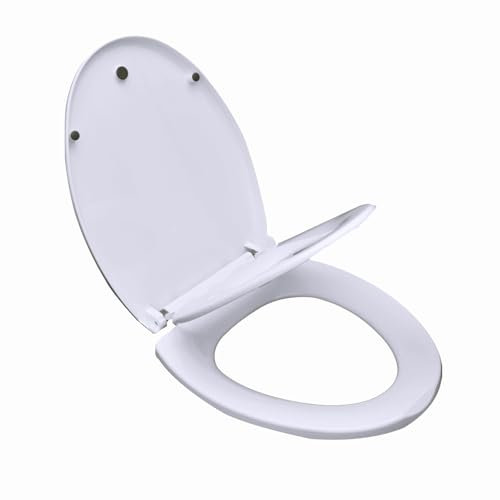 Wttfc Toilettensitz Wc Sitz Deckel Absenkautomatik, Kunststoff, Bottom Fixed, Mit Integriertem Kindersitz Softclose,Length 41-43cm, Klodeckel,Klobrille Kindersitz Aus Pp,V Type