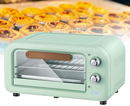 Horno pequeño de encimera de 12 litros, Horno eléctrico para Hornear Multifuncional para el hogar, con Temperatura Ajustable de 90-230 ℃ y Temporizador de 60 Minutos, para Pan, Bagels, Galletas