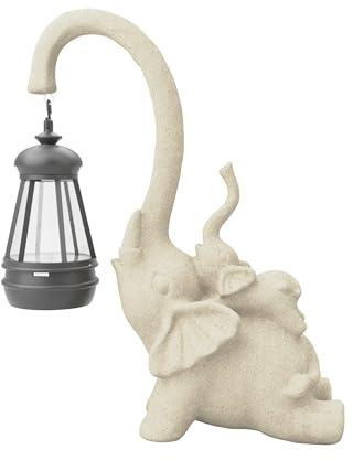 Figorona Statue d'éléphant à énergie solaire - LED - Étanche IP65 - Cadeau pour femme (arrière)