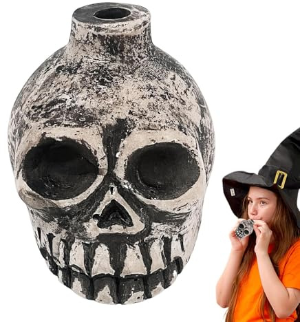 Jiimhte Silbato de la Muerte,Silbato de la Muerte Azteca | Silbato de | calavera portátil El silbato más ruidoso del mundo,Instrumentos extraños, silbato para Halloween, sacrificio