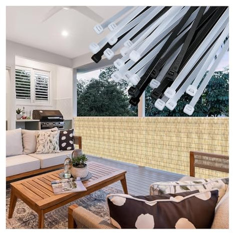 Sichtschutzmatte, Schilfrohrmatte, Schilfrohrmatten, Sichtschutzzaun, Schilf Sichtschutz aus dichtem Schilf, Schlfmatten für Balkon, Offene Terrasse und Gartenzäunen für Draußen Garten(T8,0.9x10 m 3x3