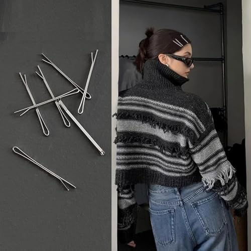 12 Stück Silberne Haarnadeln, Metall Bobby Pins Haarklemmen Haarspangen Damen für Frauen & Mädchen Haarklammer Metall Perfekt für Hochsteckfrisuren & Styling Ideal für Alle Haartypen