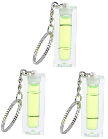 Angoily 6pcs Mini Bubble Spirit Level Keyring Portable Photo Frame Line Level Cute Keychain Accessory