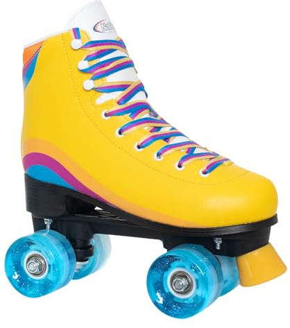 Nattork Roller Skates for Women Outdoor Indoor Four-Wheel Fun Fashionable Roller Skates for Men Girls Boys Yellow