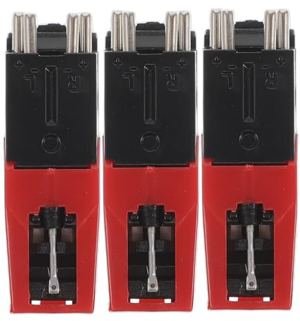 ibasenice 3pezzi Puntina Per Giradischi in Ceramica Piezoelettrica Stilo in Alluminio Integrato Accessori Per Puntine Del Giradischi Retrò Con Punta Durevole e Stabile
