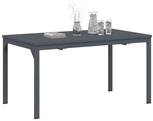 vidaXL Terrassentisch Anthrazit 180 x 80 x 74 cm, Moderner erweiterbarer Gartentisch, wetterfestes Terrassenmöbel, funktionale Outdoor-Fläche, Metall-Design