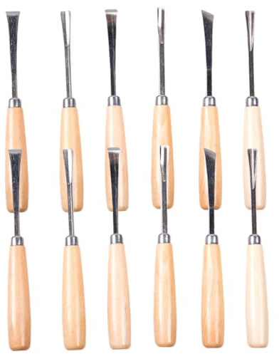 SEWOART 12 piezas Cinceles para Tallar Madera Profesionales de y Formones de Carpintería para Esculpir Madera Herramientas de Alta Dureza para Principiantes y Artesanos