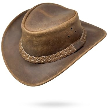 Lederhut Western Cowboy – Outdoor Hut Reiten, Wandern & Abenteuer Crazy Trail