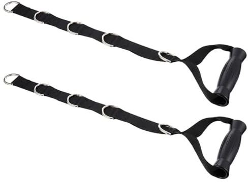 DOITOOL Bandas de Resistencia Negras para Fitness 2 Piezas, Cuerdas de Tracción Asas Multi-Anillos D, Correas de Ejercicio para Entrenamiento de Fuerza y Fisioterapia