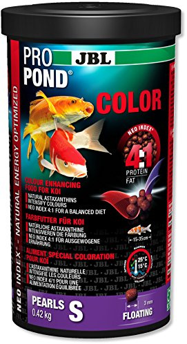 JBL Farbfutter für Koi, Schwimmende Futterperlen, Spezialfutter, PROPOND COLOR, Größe S, 420 g