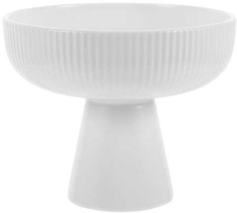 Yardwe Frutero de cerámica, cuenco con patas blancas, cuenco decorativo para encimera de cocina, mesa central (4.7 x 3.9 pulgadas)