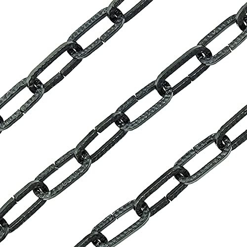 1,5m Lampenkette Schwarz gehämmert ø 2mm strukturiert Eisen Kette Ringkette Lampenkette Tragkraft 5 kg