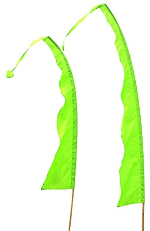 DEKOVALENZ - Balifahne WAVE, Stoff ohne Stange, versch. Farben+Längen, Fahnenlänge:3 Meter, Farbe:hellgrün