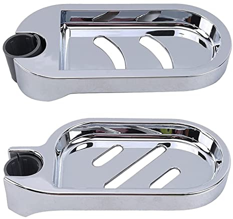 Gqavril12 Soporte para Jabonera Barra Soporte para El Jabón Jabonera Bandeja De Estante De Baño Sin Taladrar Estante De Ducha para Barra De Ducha Estante De Ducha con Soporte De Pared (2 Piezas)