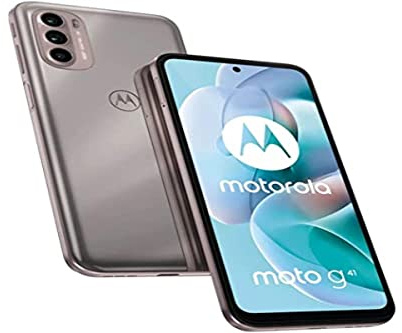Motorola moto g41 (Display OLED 6.4 FHD+, tripla fotocamera 48 MP, batteria 5000 mAH, 4/128 GB, NFC, Dual SIM, Android 11), Pearl Gold, cover inclusa