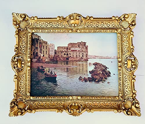 Cuadro con marco, diseño barroco, 56 x 46 cm, pintura enmarcada, mar