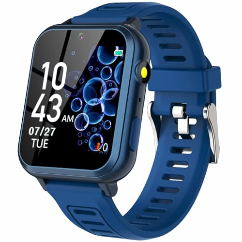 Wiszodet Kids Smart Game Watch with 39 Games HD Touch Screen Video Camera Music Player Pedometer Flashlight Alarm Clock 12/24 hr, Gifts for 5-12 Year Olds Boys
