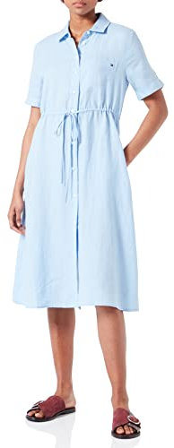 Tommy Hilfiger Damen Kleid Sommerkleid, Blau (Vessel Blue), 38
