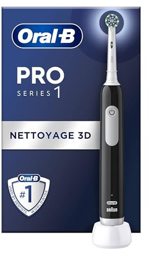 Oral-B Pro Series 1 Cepillo de Dientes Eléctrico con Mango Recargable y Cabezal, Diseñado por Braun - Negro