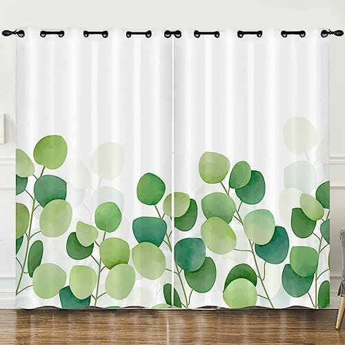 Verdunklungsvorhänge Fruchtgrün Scheibengardinen Weich Vorhänge Wohnzimmer Vorhänge Schlafzimmer Vorhang Blickdicht Vorhang Schallschutz Scheibengardine Gardine 2x140x240cm