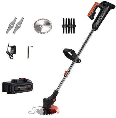 HYQHYX greencut desbrozadora Cortacésped eléctrico, cortacésped Manual pequeño para el hogar con 3 Tipos de Cuchillas, batería Recargable de 9000mAcortabordes
