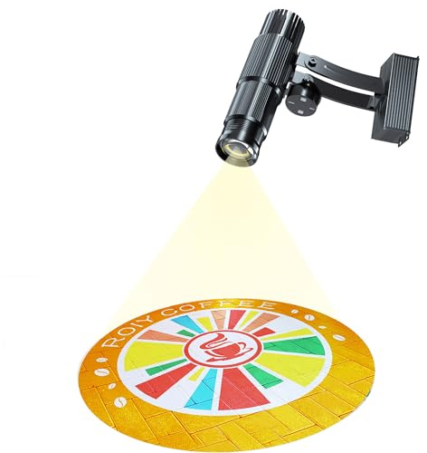 Custom (Perso.) 20/60/110W Logo Projecteur pour magasin, publicité d'entreprise ou mur extérieur étanche HD LED décoration de chambre d'enfants adultes (noir)