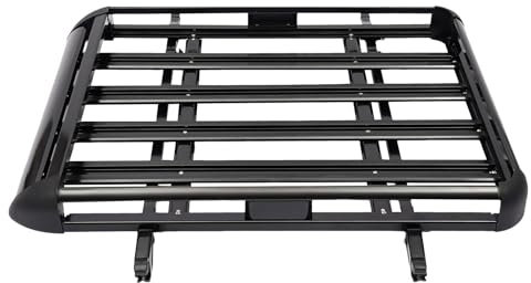 Dachkorb Auto Aluminium DachgepäCkträGer ErhöHte Doppelschichtkonstruktion Stark Und Stabil Belastbarkeit : 68kg Dach GepäCkträGer (GrößE : 127 * 97 cm)