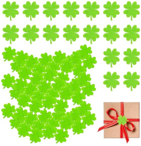 100 Pezzi Quadrifoglio Di Feltro Fortuna Trifogli Decorazioni Quadrifoglio San Patrizio Festa Di San Patrizio Per Regali Di Festa, Scrapbooking, Artigianato, Fai Da Te Decorazione