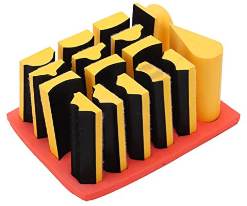 16PCS Hand Grinding Blocks ,Sanding Bocks Auto Body Automotive Sanding Blocks Durablock Sanding Block Set Self Adhesive Groove Curved Surface Polishing Block for Woodworking