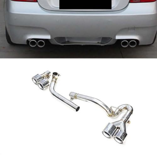 Auto-Auspuff-Endrohr für BMW E60 523i 520i 2006-2011, Auspuff-Schalldämpfer-Spitze, Schwanz, Kehle, Auspuffanlage, Düse, Endrohr, modifiziertes Styling, Ersatzzubehör,A Silver