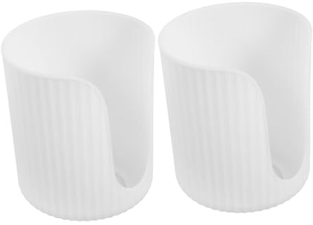 Cabilock Portabicchieri di Carta Verticale in Plastica Bianca Dispenser Rapido per Tazze da caffè da Scrivania, Organizer per Bicchieri Interni, Set da 2 Pezzi per Ufficio e Bar