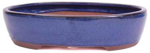 generisch Bonsai - Schale oval 26.5 x 22 x 6.5 cm blau 30069