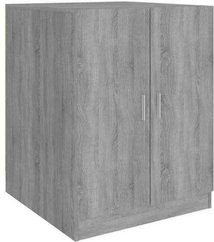 Gecheer Armadio,Mobile,per Lavatrice,Moderno,in Multistrato,Grigio Sonoma,71x71,5x91,5 cm,Mobile per Lavatrice con Ante,Armadio per Lavatrice Moderno