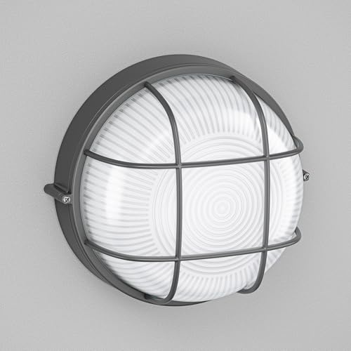 ledscom.de Lampe pour locaux humides, lampe de cave KERU, ronde, anthracite, IP44, incl. GX53 LED, 1038lm, blanc chaud