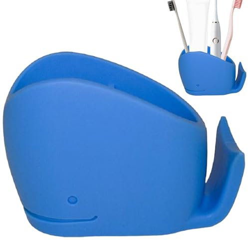 Wal-Stifthalter, Tier-Zahnbürstenständer - Home Fun Zahnbürstenhalter mit Tiermotiv für Kinder,Kreativer, leicht zu reinigender, Rutschfester, lustiger Silikon-Stifthalter für den Schreibtisch