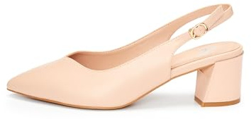 Rio Fiore Pumps, slingback da donna, tacco a blocco da 5,5 cm, morbida finta pelle scamosciata/similpelle, comode décolleté con tacco, bianco/nero/rosso/beige/nude/tortora, slingback, cinturino