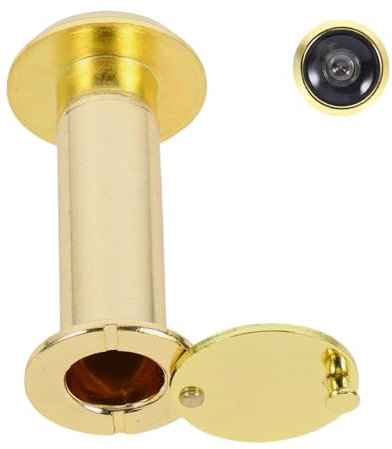 Homoyoyo Adjustable Wide Angle Door Viewer Cover Gold Finish Security Peephole for Front Doors 50-70mm Anti-Theft and Privacy Protection Cat Eye