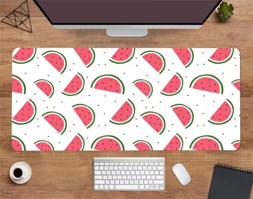 Jinmer Mauspad (1200 x 600mm) Verlängertes großes mauspad Schreibtischauflage,Rosa Früchte XXL Mauspads genähte Kanten mauspads,rutschfeste Gummibasis,Gaming-Mauspad
