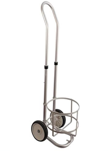 Tragbares Lagerregal für Sauerstoffflaschen mit Griff, rollender 2-Rad-Wagen für Sauerstoffflaschen, Leichter Sauerstoffflaschenwagen für den Transport zu Hause und von Gasflaschen