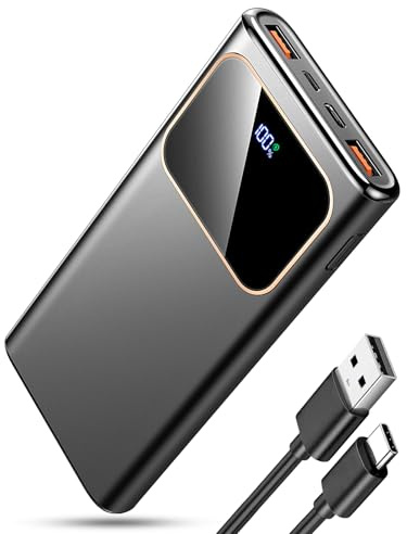 Power Bank Bateria Externa Carga Rapida 10000mAh Energía de Respaldo 22.5W Cargador Portatil con Patalla LED para Batería Portátil iPhone 16 15 14 13 12 11 X Pro MAX Mini,para Samsung S22 S21/20