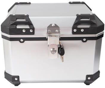 Cachpib Motorcycle Top Box, 45L ABS Waterproof Rear Top Case Scooter Luggage Storage Tour Tail Box, Motorbike Storage Carrier Case for Storage Helmet Luggage Box with Security Lock