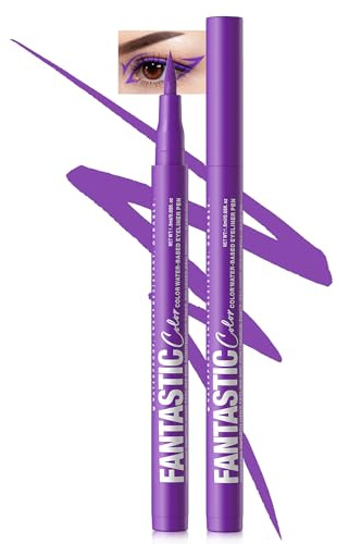 Lila Eyeliner Stift, Color Waterproof Purple Liquid Eye Liner Pen for Women | Wasserfest Bunt Mattes Eyeliner Pencil, Pigmented Long-lasting, Smudgeproof,Ultrapigmentiert,Halloween Makeup-01