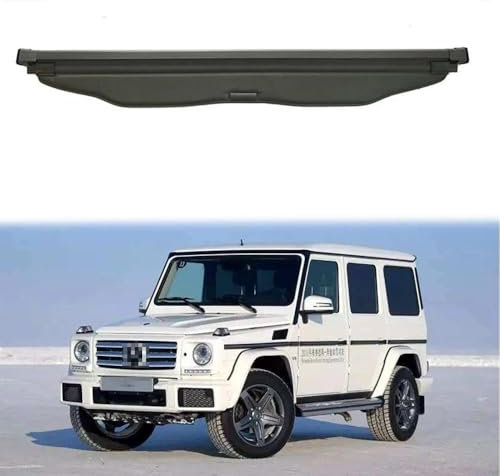 WDMNAO Auto Einziehbarer Laderaumabdeckung für Mercedes-Benz G Class W464 G63 G65 G350 G400 G500, Kofferraum Hutablage Kofferraumabdeckung Rollo, Einziehbare Gepäckraumabdeckung