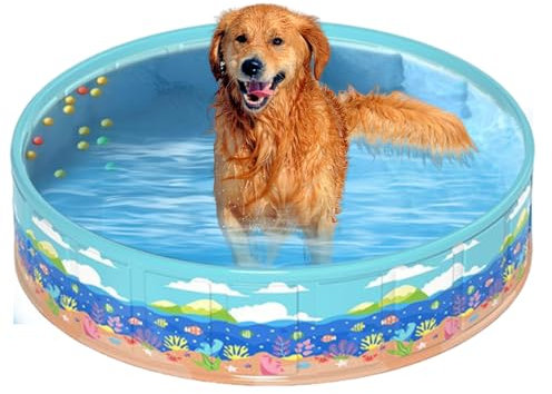 Tuxuseo Piscina infantil grande | PVC hinchable plegable | Piscina plegable redonda | piscina infantil no inflable al aire libre para niños, piscina de jardín, piscina para perros