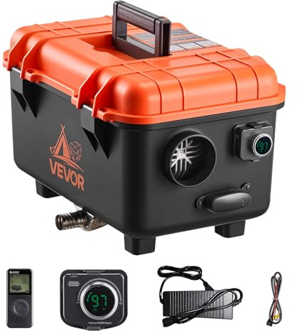 VEVOR Riscaldatore d'Aria Diesel 8 kW DC 12 V/24 V Riscaldatore da Parcheggio Portatile con Telecomando Schermo LCD, Serbatoio del Carburante da 4L per Camion Camper
