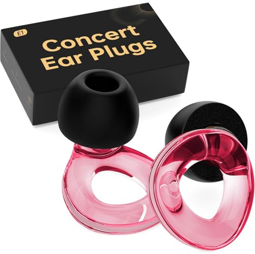 QWH Ohrstöpsel, Gehörschutz für Konzerte und Festivals, Silikon Ohrstöpsel für Musiker, Live-Events, Sport, DJs, Arbeit, Alltagsgeräuschen, 24 dB Geräuschunterdrückung (Rosa, Einheitsgröße)