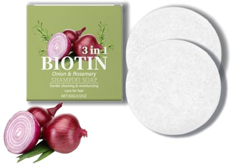 Zwiebel Rosemarin Shampoo Bar - Feste Haarseife für Kräftiges Haar, Sanfte Reinigung bei Schuppen & Trockener Kopfhaut, Für Frauen & Männer (2PC, 120g)