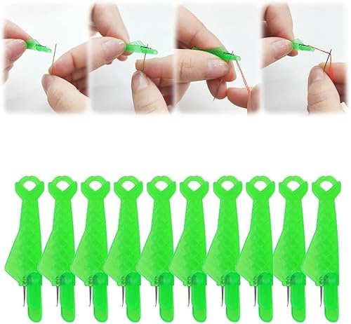 comeenm Nadeleinfädler,Automatischer Einfädler Nadel,Einfädelhilfe für Nähnadeln,Kunststoff Nähnadeln Einfädler, Nähmaschinen Zubehör für Handnähen und Nähmaschinen Sewing Needle Threaders (10 Pcs)
