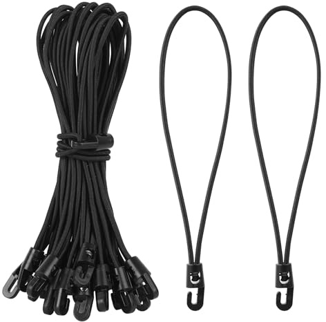 35 Pcs Tendeurs Elastique avec Crochets, 25 cm Tendeurs élastiques avec Crochets Courts Résistants aux UV Noirs pour Fixer bâches, Meubles, couvercles de poubelles de Jardin