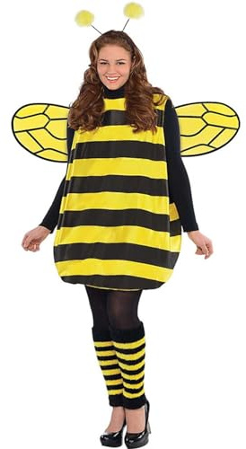 PINTUTU Costume da Ape, Ape Costume Accessori con Cerchietto da Coccinella Et Ali, Halloween Ape Cosplay Costume, Festa di Halloween Carnevale Gonna Donna Completo Sportivo Donna